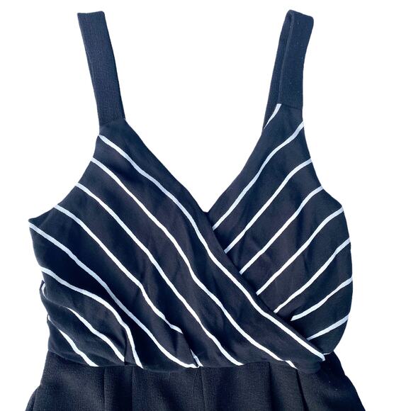 MINKPINK Moonshine Wrap Front Romper Black Striped Women's Size Small - Picture 10 of 14